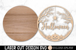 Halloween Round Sign SVG Laser Cut Product Image 2