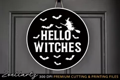 Witches Round Sign SVG PNG EPS DXF Spooky Halloween SVG Product Image 1
