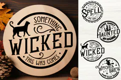 Halloween Round Door Hanger Signs| 4 SVG cut files Product Image 1
