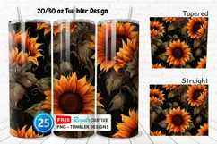 Halloween Rust Sunflowers 20/30oz Tumbler, BONUS 25 Tumbler Product Image 1