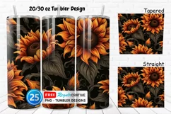 Halloween Rust Sunflowers 20/30oz Tumbler, BONUS 25 Tumbler Product Image 1