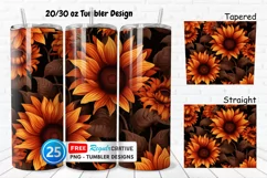 Halloween Rust Sunflowers 20/30oz Tumbler, BONUS 25 Tumbler Product Image 1