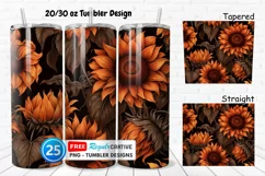 Halloween Rust Sunflowers 20/30oz Tumbler, BONUS 25 Tumbler Product Image 1