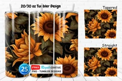 Halloween Rust Sunflowers 20/30oz Tumbler, BONUS 25 Tumbler Product Image 1