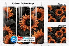 Halloween Rust Sunflowers 20/30oz Tumbler, BONUS 25 Tumbler Product Image 1