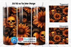 Halloween Rust Sunflowers 20/30oz Tumbler, BONUS 25 Tumbler Product Image 1