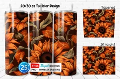 Halloween Rust Sunflowers 20/30oz Tumbler, BONUS 25 Tumbler Product Image 1