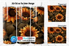 Halloween Rust Sunflowers 20/30oz Tumbler, BONUS 25 Tumbler Product Image 1