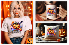 Halloween Scared Yet Pumpkin Ghost Clipart PNG Sublimation Product Image 2