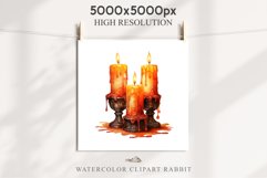 Halloween Scary Candles Clipart Pumpkin Fall PNG Scrapbook Fairy Tale Image Watercolor Transparent Print illustration skull skeleton creepy printable digital watercolor Scary Candles clipart, spooky Pumpkin nursery, Creepy halloween decoration art image