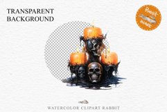 Halloween Scary Candles Clipart Pumpkin Fall PNG Scrapbook Fairy Tale Image Watercolor Transparent Print illustration skull skeleton creepy printable digital watercolor Scary Candles clipart, spooky Pumpkin nursery, Creepy halloween decoration art image