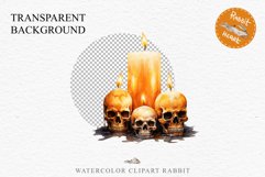 Halloween Scary Candles Clipart Pumpkin Fall PNG Scrapbook Fairy Tale Image Watercolor Transparent Print illustration skull skeleton creepy printable digital watercolor Scary Candles clipart, spooky Pumpkin nursery, Creepy halloween decoration art image