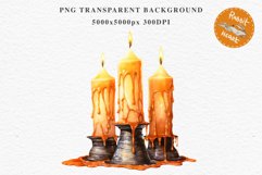 Halloween Scary Candles Clipart Pumpkin Fall PNG Scrapbook Fairy Tale Image Watercolor Transparent Print illustration skull skeleton creepy printable digital watercolor Scary Candles clipart, spooky Pumpkin nursery, Creepy halloween decoration art image