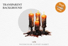 Halloween Scary Candles Clipart Pumpkin Fall PNG Scrapbook Fairy Tale Image Watercolor Transparent Print illustration skull skeleton creepy printable digital watercolor Scary Candles clipart, spooky Pumpkin nursery, Creepy halloween decoration art image