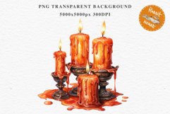Halloween Scary Candles Clipart Pumpkin Fall PNG Scrapbook Fairy Tale Image Watercolor Transparent Print illustration skull skeleton creepy printable digital watercolor Scary Candles clipart, spooky Pumpkin nursery, Creepy halloween decoration art image