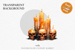 Halloween Scary Candles Clipart Pumpkin Fall PNG Scrapbook Fairy Tale Image Watercolor Transparent Print illustration skull skeleton creepy printable digital watercolor Scary Candles clipart, spooky Pumpkin nursery, Creepy halloween decoration art image