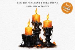 Halloween Scary Candles Clipart Pumpkin Fall PNG Scrapbook Fairy Tale Image Watercolor Transparent Print illustration skull skeleton creepy printable digital watercolor Scary Candles clipart, spooky Pumpkin nursery, Creepy halloween decoration art image