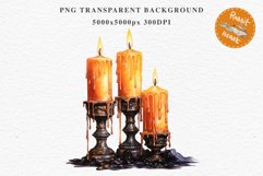 Halloween Scary Candles Clipart Pumpkin Fall PNG Scrapbook Fairy Tale Image Watercolor Transparent Print illustration skull skeleton creepy printable digital watercolor Scary Candles clipart, spooky Pumpkin nursery, Creepy halloween decoration art image