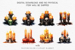 watercolor Scary Candles clipart, spooky Pumpkin nursery, Creepy halloween decoration art image Halloween Scary Candles Clipart Pumpkin Fall PNG Scrapbook Fairy Tale Image Watercolor Transparent Print illustration skull skeleton creepy printable digital