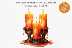 Halloween Scary Candles Clipart Pumpkin Fall PNG Scrapbook Fairy Tale Image Watercolor Transparent Print illustration skull skeleton creepy printable digital watercolor Scary Candles clipart, spooky Pumpkin nursery, Creepy halloween decoration art image