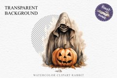 Halloween Scary Ghost Pumpkin Spooky Clipart PNG Scrapbook Fairy Tale Art Image Watercolor Transparent Print illustration sublimation creepy printable digital