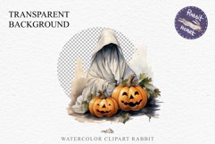 Halloween Scary Ghost Pumpkin Spooky Clipart PNG Scrapbook Fairy Tale Art Image Watercolor Transparent Print illustration sublimation creepy printable digital