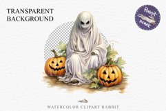 Halloween Scary Ghost Pumpkin Spooky Clipart PNG Scrapbook Fairy Tale Art Image Watercolor Transparent Print illustration sublimation creepy printable digital