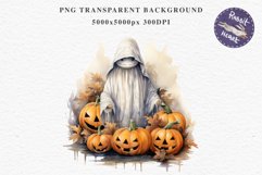 Halloween Scary Ghost Pumpkin Spooky Clipart PNG Scrapbook Fairy Tale Art Image Watercolor Transparent Print illustration sublimation creepy printable digital