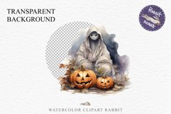 Halloween Scary Ghost Pumpkin Spooky Clipart PNG Scrapbook Fairy Tale Art Image Watercolor Transparent Print illustration sublimation creepy printable digital