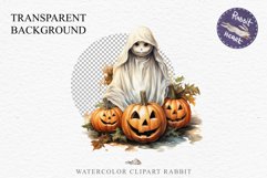 Halloween Scary Ghost Pumpkin Spooky Clipart PNG Scrapbook Fairy Tale Art Image Watercolor Transparent Print illustration sublimation creepy printable digital