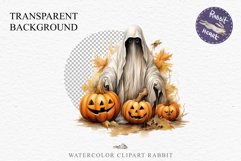 Halloween Scary Ghost Pumpkin Spooky Clipart PNG Scrapbook Fairy Tale Art Image Watercolor Transparent Print illustration sublimation creepy printable digital