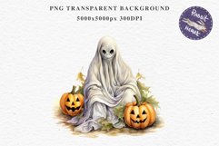 Halloween Scary Ghost Pumpkin Spooky Clipart PNG Scrapbook Fairy Tale Art Image Watercolor Transparent Print illustration sublimation creepy printable digital