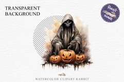 Halloween Scary Ghost Pumpkin Spooky Clipart PNG Scrapbook Fairy Tale Art Image Watercolor Transparent Print illustration sublimation creepy printable digital