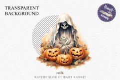 Halloween Scary Ghost Pumpkin Spooky Clipart PNG Scrapbook Fairy Tale Art Image Watercolor Transparent Print illustration sublimation creepy printable digital