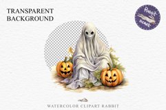 Halloween Scary Ghost Pumpkin Spooky Clipart PNG Scrapbook Fairy Tale Art Image Watercolor Transparent Print illustration sublimation creepy printable digital