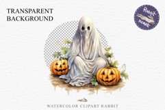 Halloween Scary Ghost Pumpkin Spooky Clipart PNG Scrapbook Fairy Tale Art Image Watercolor Transparent Print illustration sublimation creepy printable digital