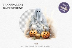 Halloween Scary Ghost Pumpkin Spooky Clipart PNG Scrapbook Fairy Tale Art Image Watercolor Transparent Print illustration sublimation creepy printable digital