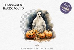 Halloween Scary Ghost Pumpkin Spooky Clipart PNG Scrapbook Fairy Tale Art Image Watercolor Transparent Print illustration sublimation creepy printable digital