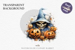 Halloween Scary Ghost Pumpkin Spooky Clipart PNG Scrapbook Fairy Tale Art Image Watercolor Transparent Print illustration sublimation creepy printable digital