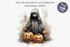 Halloween Scary Ghost Pumpkin Spooky Clipart PNG Scrapbook Fairy Tale Art Image Watercolor Transparent Print illustration sublimation creepy printable digital