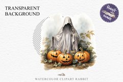 Halloween Scary Ghost Pumpkin Spooky Clipart PNG Scrapbook Fairy Tale Art Image Watercolor Transparent Print illustration sublimation creepy printable digital