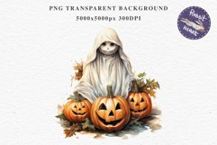 Halloween Scary Ghost Pumpkin Spooky Clipart PNG Scrapbook Fairy Tale Art Image Watercolor Transparent Print illustration sublimation creepy printable digital