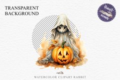 Halloween Scary Ghost Pumpkin Spooky Clipart PNG Scrapbook Fairy Tale Art Image Watercolor Transparent Print illustration sublimation creepy printable digital