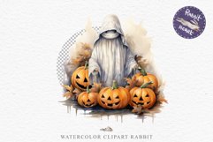 Halloween Scary Ghost Pumpkin Spooky Clipart PNG Scrapbook Fairy Tale Art Image Watercolor Transparent Print illustration sublimation creepy printable digital