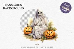 Halloween Scary Ghost Pumpkin Spooky Clipart PNG Scrapbook Fairy Tale Art Image Watercolor Transparent Print illustration sublimation creepy printable digital