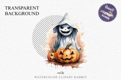 Halloween Scary Ghost Pumpkin Spooky Clipart PNG Scrapbook Fairy Tale Art Image Watercolor Transparent Print illustration sublimation creepy printable digital
