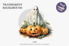 Halloween Scary Ghost Pumpkin Spooky Clipart PNG Scrapbook Fairy Tale Art Image Watercolor Transparent Print illustration sublimation creepy printable digital