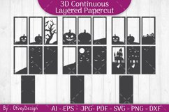 Halloween Scene 3D Continuous Layered Papercut | SVG Product Image 2