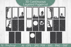 Halloween Scene 3D Continuous Layered Papercut | SVG Product Image 2