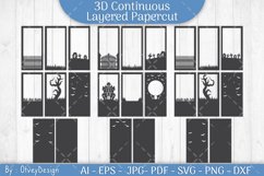 Halloween Scene 3D Continuous Layered Papercut | SVG Product Image 2